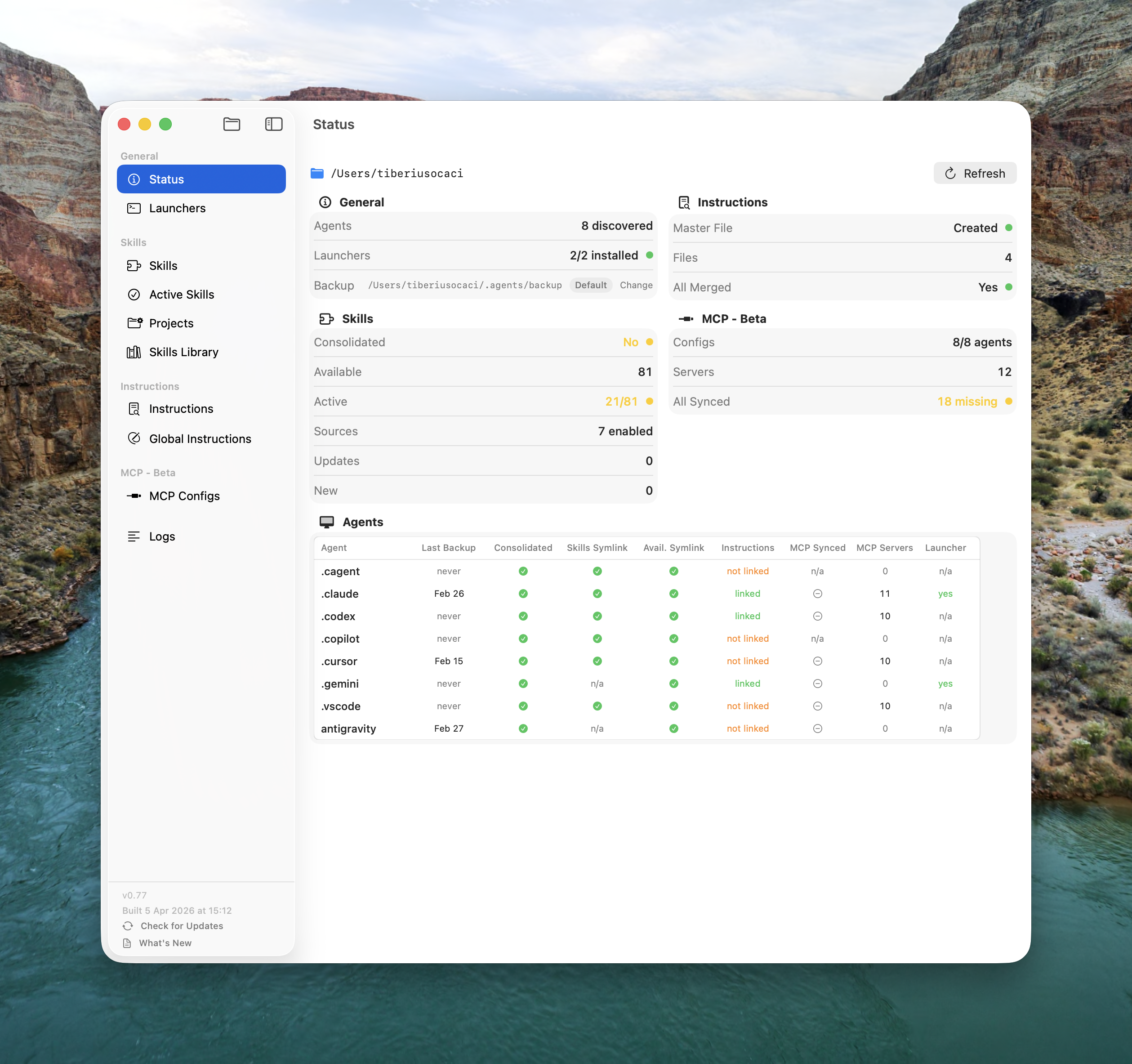AI Agents Manager Status Dashboard
